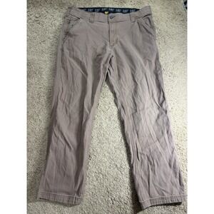 CAT Pants Men 38x32 Brown Utility Straight Leg Stretch Flex Waistband Workwear